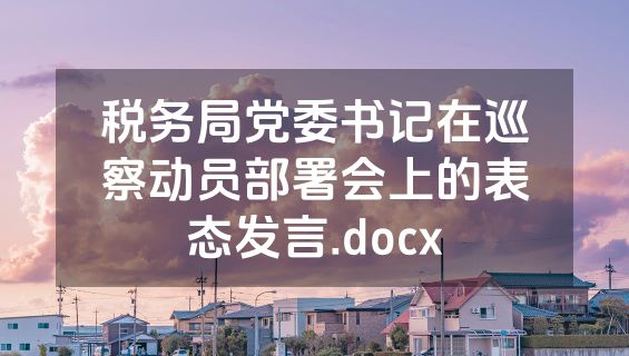 税务局党委书记在巡察动员部署会上的表态发言.docx
