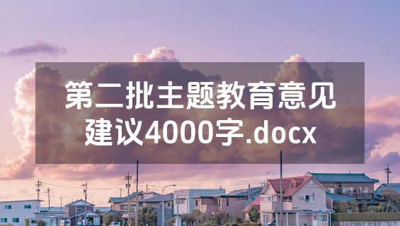 第二批主题教育意见建议4000字.docx