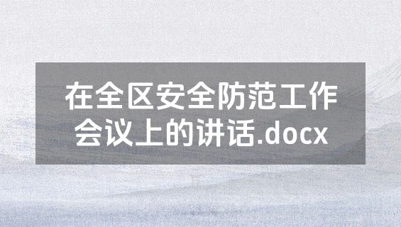 在全区安全防范工作会议上的讲话.docx