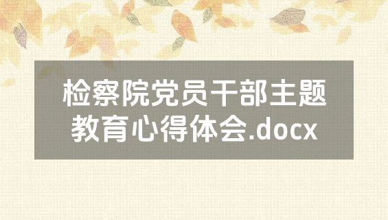 检察院党员干部主题教育心得体会.docx