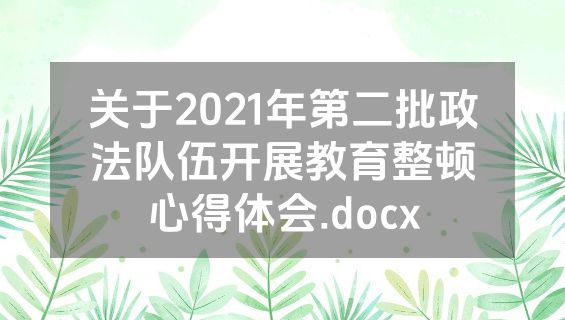 关于2021年第二批政法队伍开展教育整顿心得体会.docx
