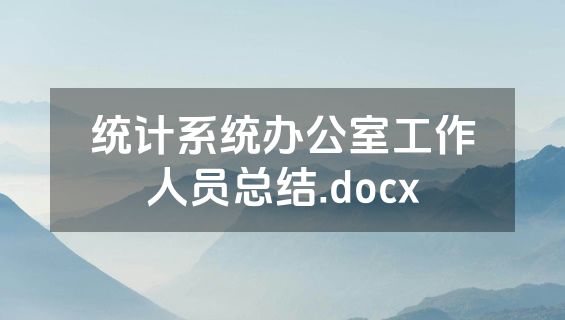 统计系统办公室工作人员总结.docx