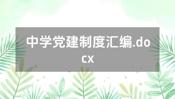 中学党建制度汇编.docx
