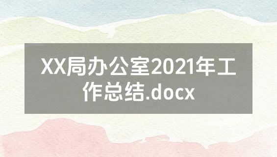 XX局办公室2021年工作总结.docx