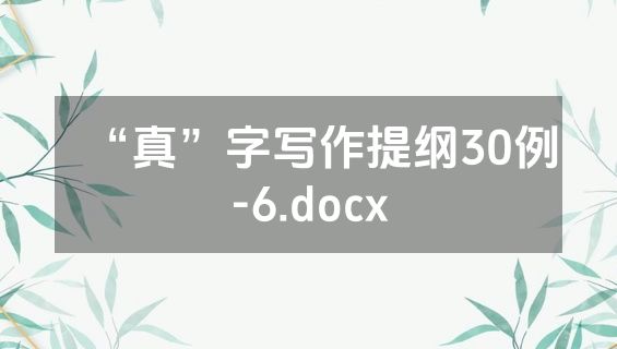 “真”字写作提纲30例-6.docx