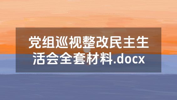 党组巡视整改民主生活会全套材料.docx