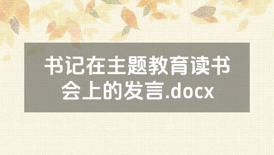 书记在主题教育读书会上的发言.docx