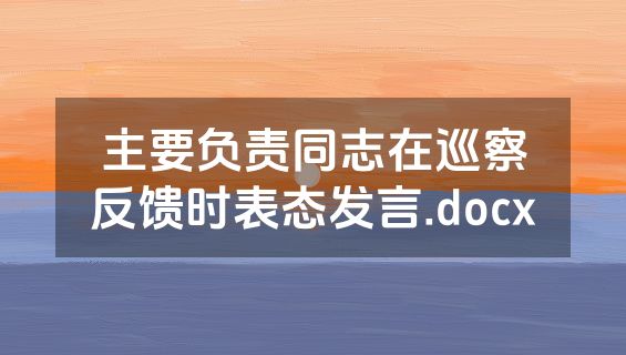 主要负责同志在巡察反馈时表态发言.docx