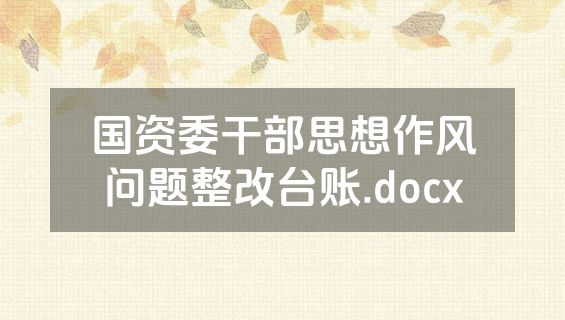 国资委干部思想作风问题整改台账.docx