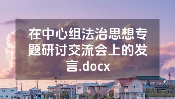 在中心组法治思想专题研讨交流会上的发言.docx