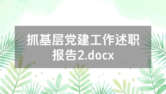 抓基层党建工作述职报告2.docx