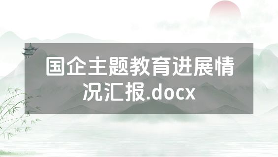 国企主题教育进展情况汇报.docx
