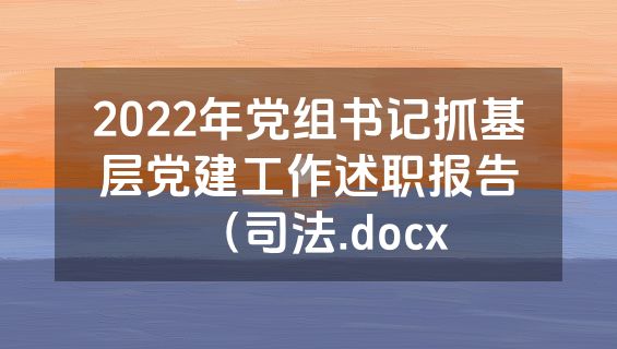 2022年党组书记抓基层党建工作述职报告（司法.docx