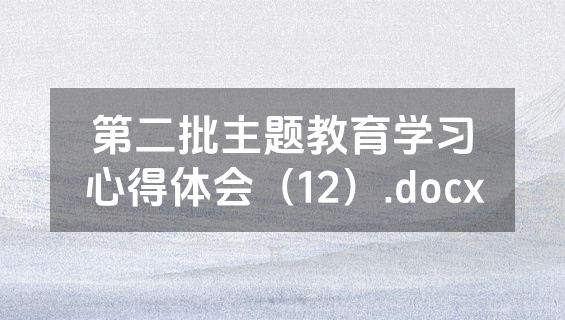 第二批主题教育学习心得体会（12）.docx