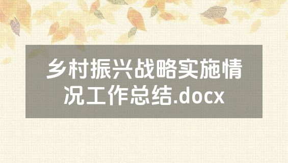 乡村振兴战略实施情况工作总结.docx