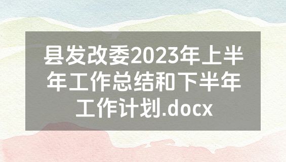 县发改委2023年上半年工作总结和下半年工作计划.docx