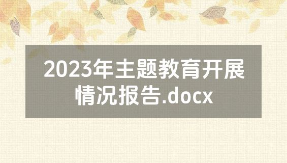 2023年主题教育开展情况报告.docx