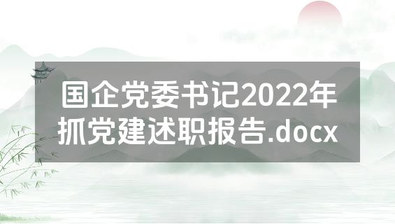 国企党委书记2022年抓党建述职报告.docx