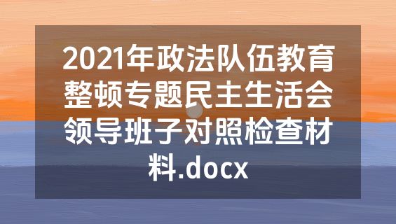 2021年政法队伍教育整顿专题民主生活会领导班子对照检查材料.docx