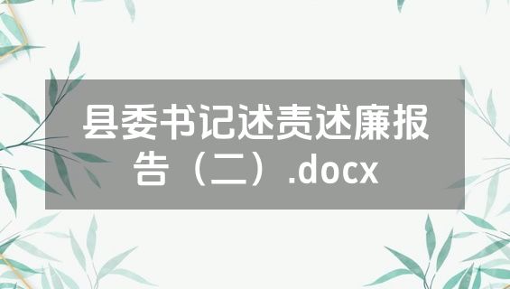 县委书记述责述廉报告（二）.docx