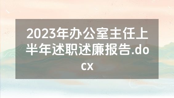 2023年办公室主任上半年述职述廉报告.docx