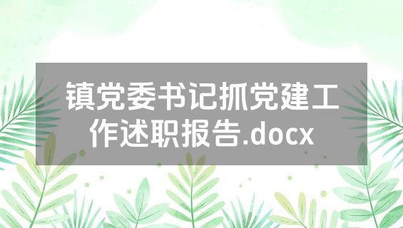 镇党委书记抓党建工作述职报告.docx