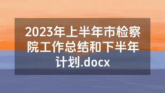 2023年上半年市检察院工作总结和下半年计划.docx