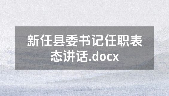 新任县委书记任职表态讲话.docx