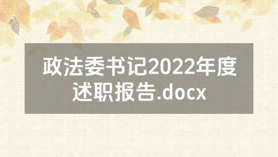 政法委书记2022年度述职报告.docx