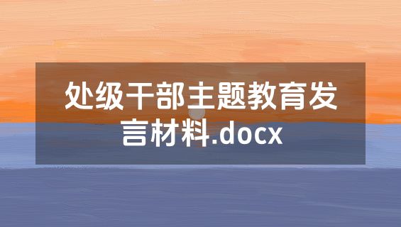 处级干部主题教育发言材料.docx