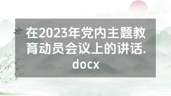在2023年党内主题教育动员会议上的讲话.docx