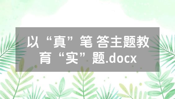 以“真”笔 答主题教育“实”题.docx
