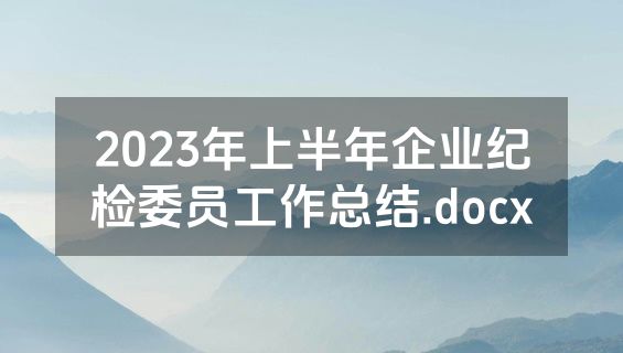 2023年上半年企业纪检委员工作总结.docx