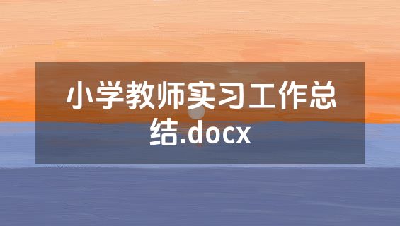 小学教师实习工作总结.docx