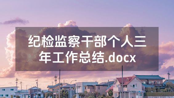 纪检监察干部个人三年工作总结.docx