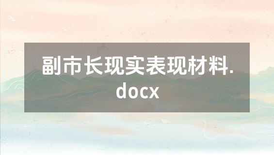 副市长现实表现材料.docx