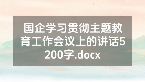 国企学习贯彻主题教育工作会议上的讲话5200字.docx