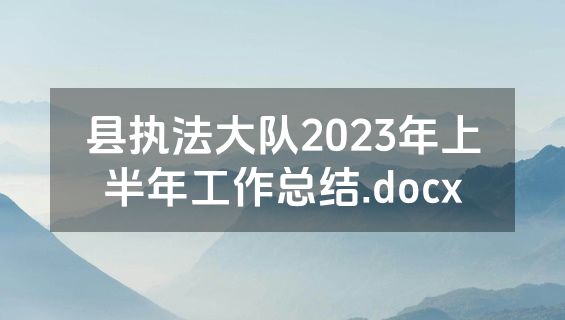 县执法大队2023年上半年工作总结.docx