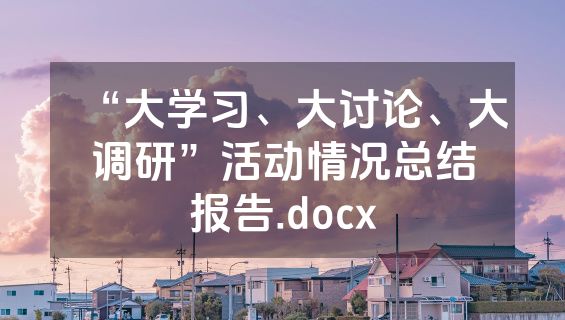 “大学习、大讨论、大调研”活动情况总结报告.docx