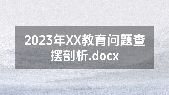 2023年XX教育问题查摆剖析.docx