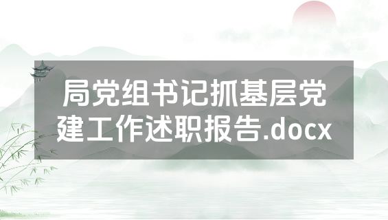 局党组书记抓基层党建工作述职报告.docx