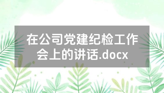 在公司党建纪检工作会上的讲话.docx