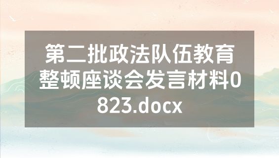 第二批政法队伍教育整顿座谈会发言材料0823.docx