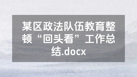 某区政法队伍教育整顿“回头看”工作总结.docx
