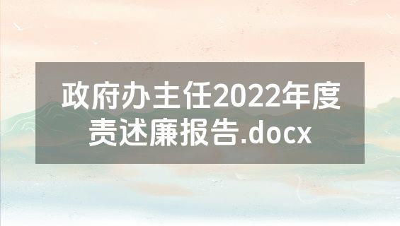 政府办主任2022年度责述廉报告.docx