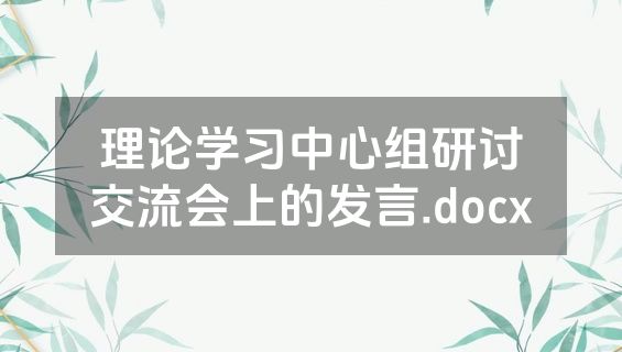 理论学习中心组研讨交流会上的发言.docx