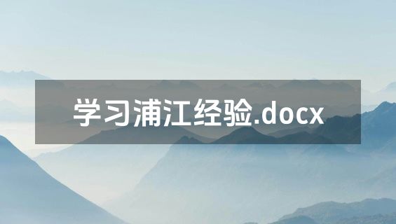 学习浦江经验.docx