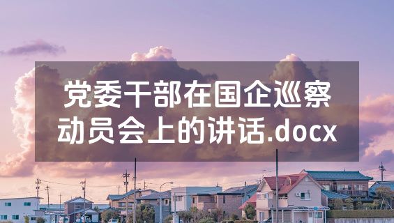 党委干部在国企巡察动员会上的讲话.docx