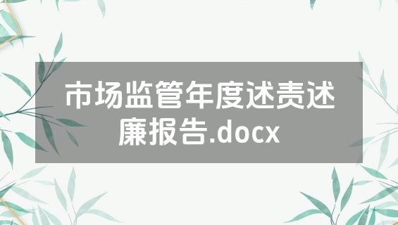 市场监管年度述责述廉报告.docx