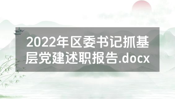 2022年区委书记抓基层党建述职报告.docx